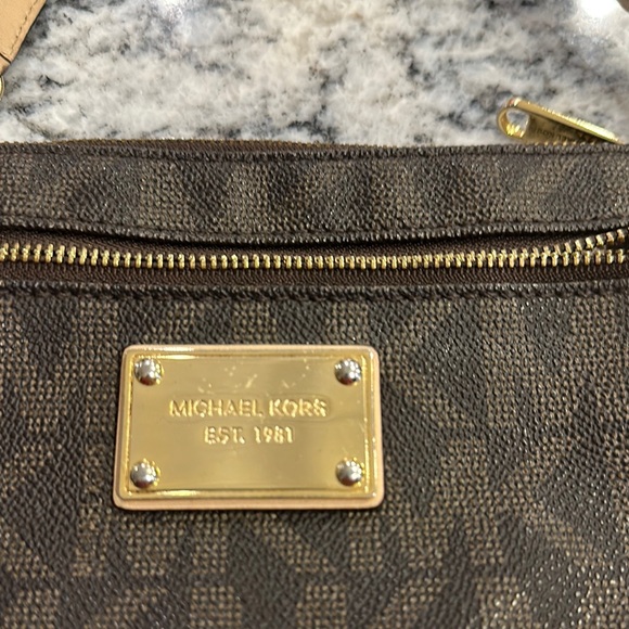 Michael Kors Brown Monogram Wristlet Clutch - Picture 2 of 6